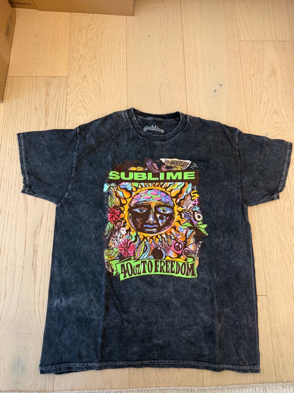 Sublime Black Acid-Wash Graphic Tee - 40oz to Freedom